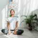 Girl doing a meditation at home