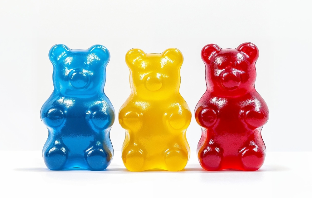 Three gummy bears